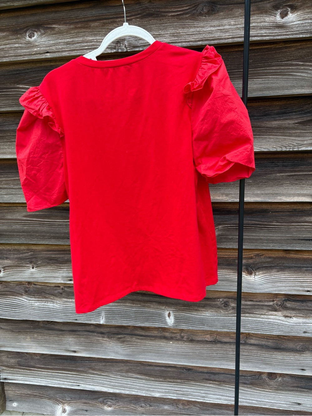English Factory Red Ruffle Sleeve Top - Picture 2 of 3